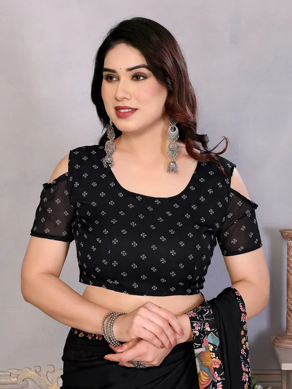 Printed_Daily_Wear_Georgette_Saree_With_Unstitched_Blouse_Piece