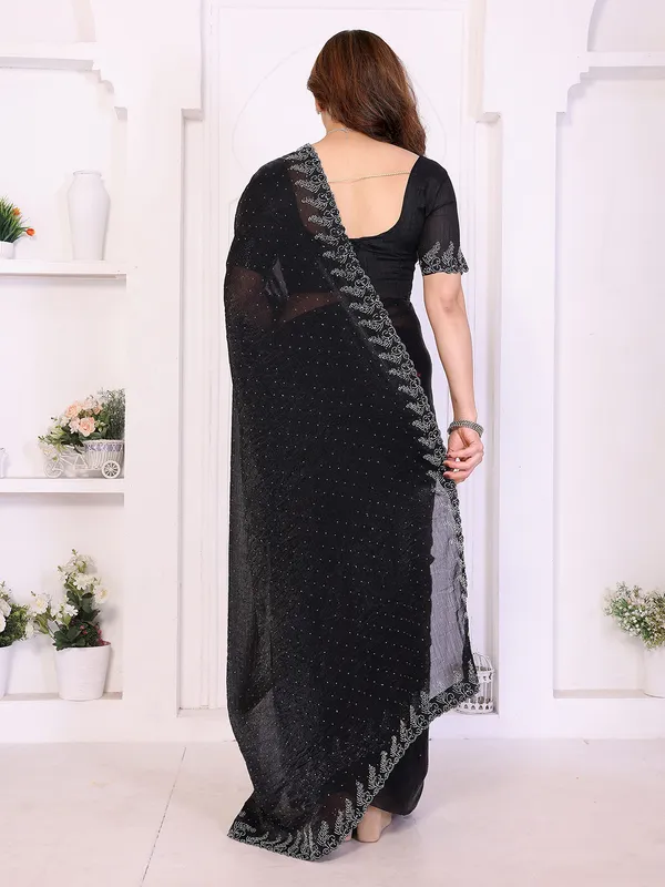 Women's_Chiffon_Shiny_Stone_and_Diamond_Work_Lace_Boarder_Saree_(Black)
