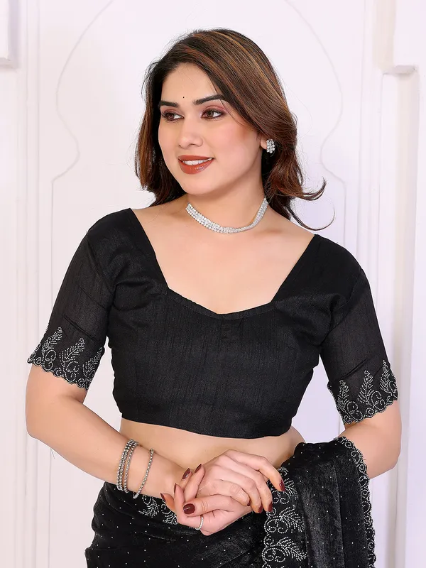 Women's_Chiffon_Shiny_Stone_and_Diamond_Work_Lace_Boarder_Saree_(Black)