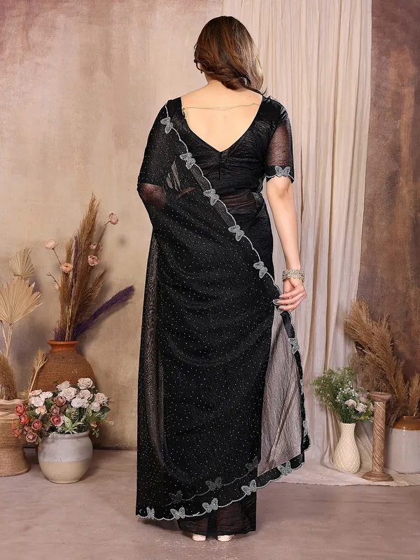 Butterfly_Diamond_Lace_Work_Saree_With_Unstitched_Blouse_Piece_(BLACK)