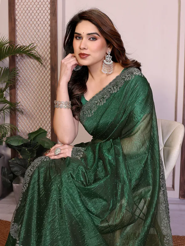Net_Fabric_Lace_Border_Saree_With_Unstitched_Blouse_Piece_(GREEN)