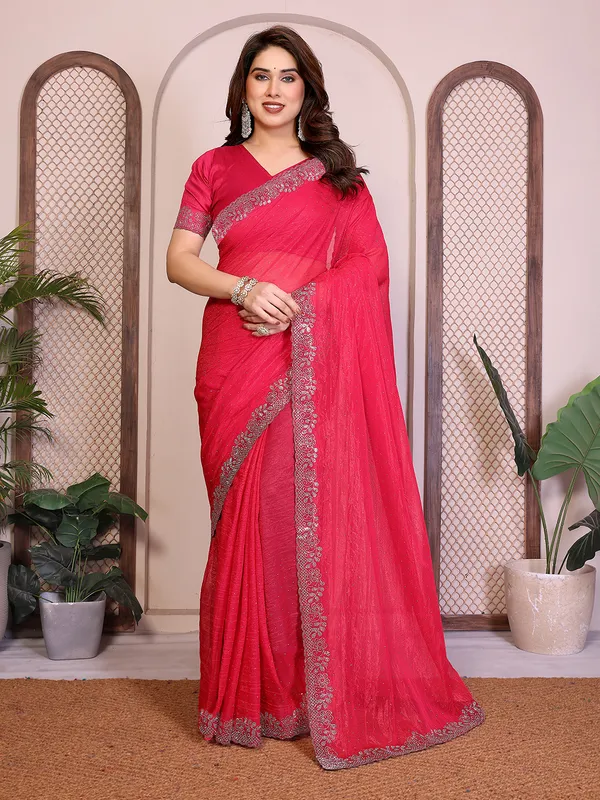 Net_Fabric_Lace_Border_Saree_With_Unstitched_Blouse_Piece_(PINK)