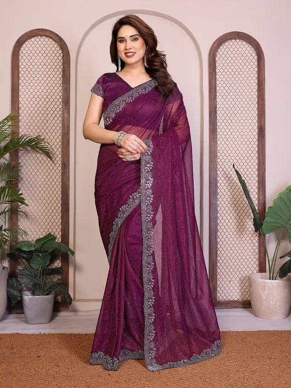 Net_Fabric_Lace_Border_Saree_With_Unstitched_Blouse_Piece_(WINE)
