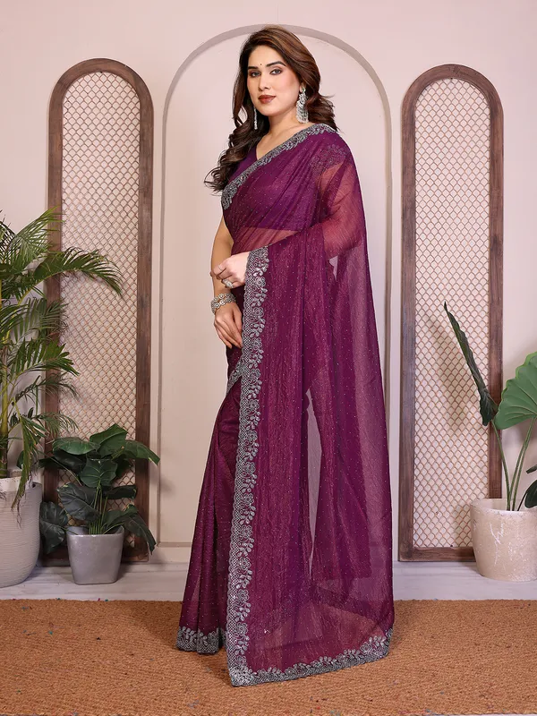 Net_Fabric_Lace_Border_Saree_With_Unstitched_Blouse_Piece_(WINE)