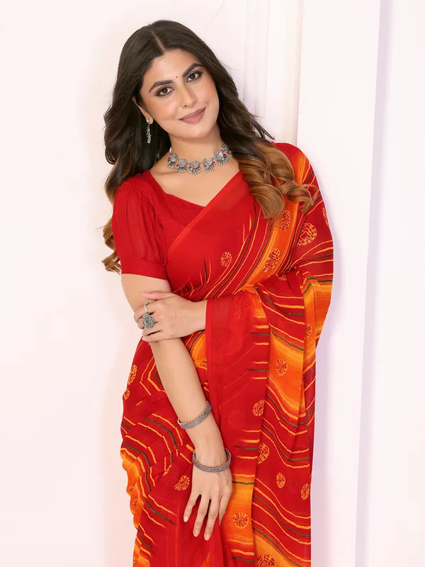 Printed_Daily_Wear_Georgette_Saree_With_Unstitched_Blouse_Piece