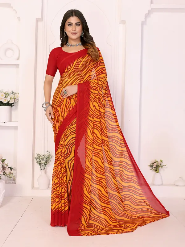 Printed_Daily_Wear_Georgette_Saree_With_Unstitched_Blouse_Piece