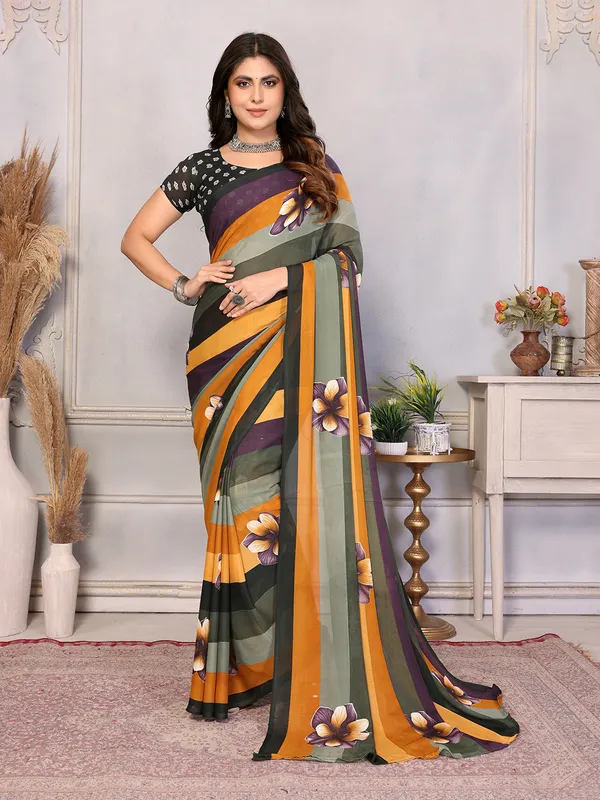 Printed_Daily_Wear_Georgette_Saree_With_Unstitched_Blouse_Piece