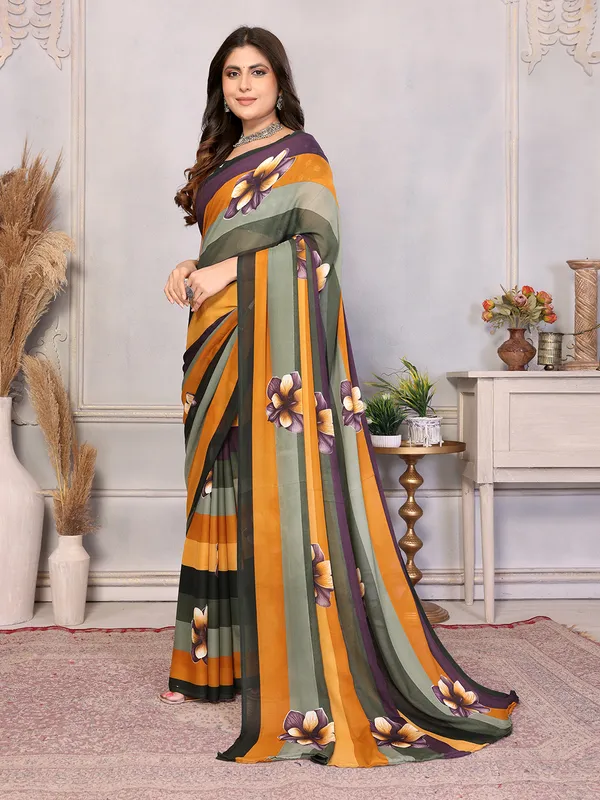 Printed_Daily_Wear_Georgette_Saree_With_Unstitched_Blouse_Piece