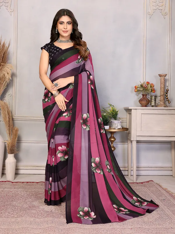 Printed_Daily_Wear_Georgette_Saree_With_Unstitched_Blouse_Piece