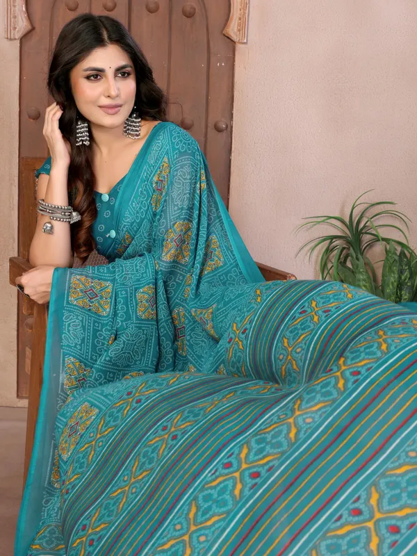 Printed_Daily_Wear_Georgette_Saree_With_Unstitched_Blouse_Piece