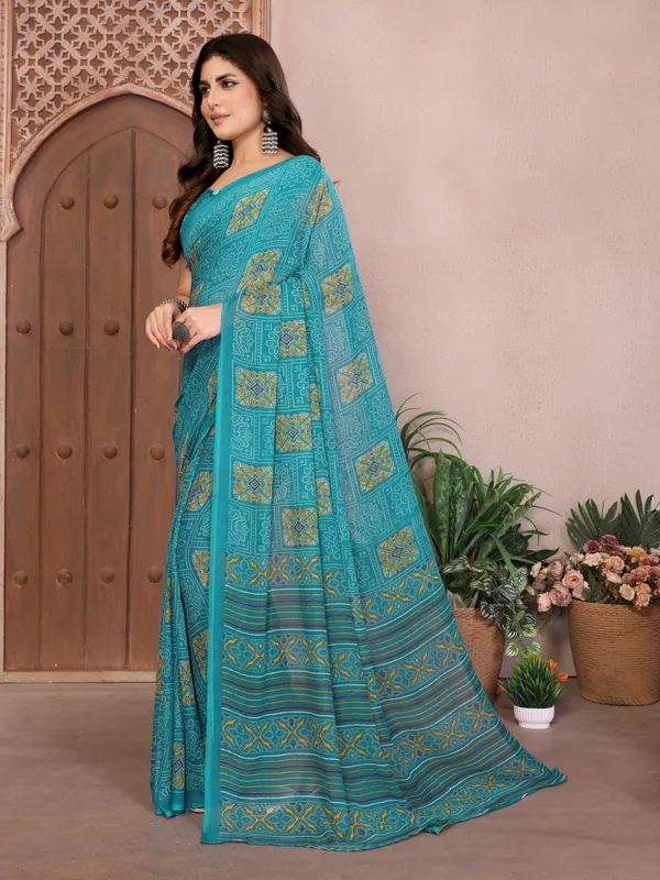 Printed_Daily_Wear_Georgette_Saree_With_Unstitched_Blouse_Piece