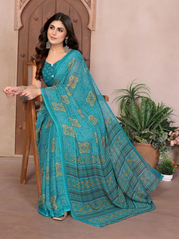 Printed_Daily_Wear_Georgette_Saree_With_Unstitched_Blouse_Piece