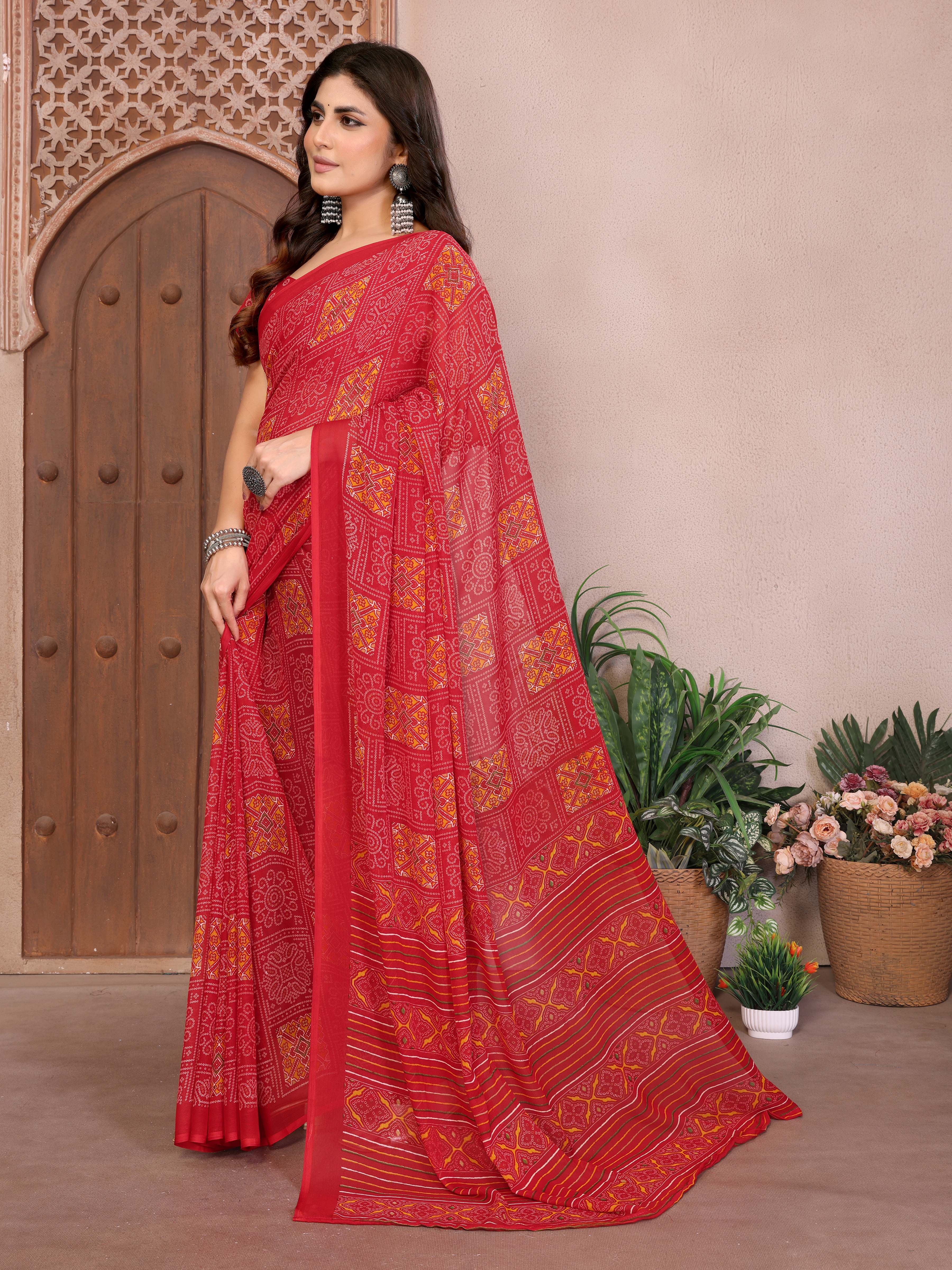 Printed_Daily_Wear_Georgette_Saree_With_Unstitched_Blouse_Piece