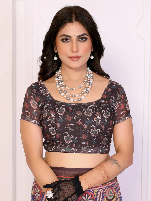 Digital_Print_Cotton_Linen_Saree_With_Unstitched_Blouse_Piece
