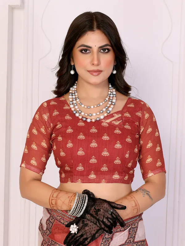 Digital_Print_Cotton_Linen_Saree_With_Unstitched_Blouse_Piece