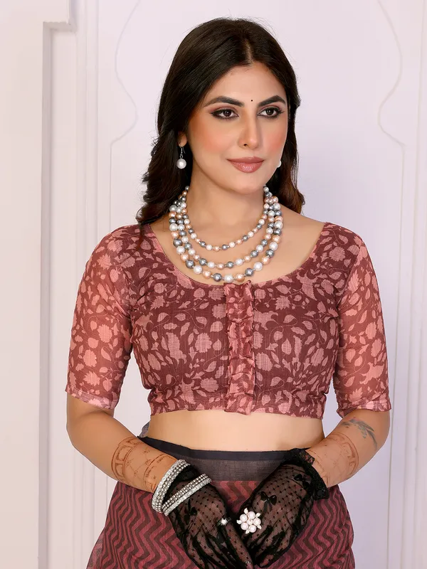 Digital_Print_Cotton_Linen_Saree_With_Unstitched_Blouse_Piece