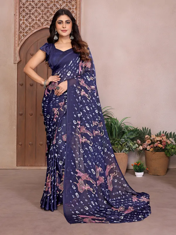 Elegant_Moss_Georgette_Saree_With_Unstitched_Blouse_Piece