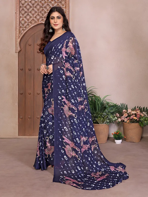 Elegant_Moss_Georgette_Saree_With_Unstitched_Blouse_Piece