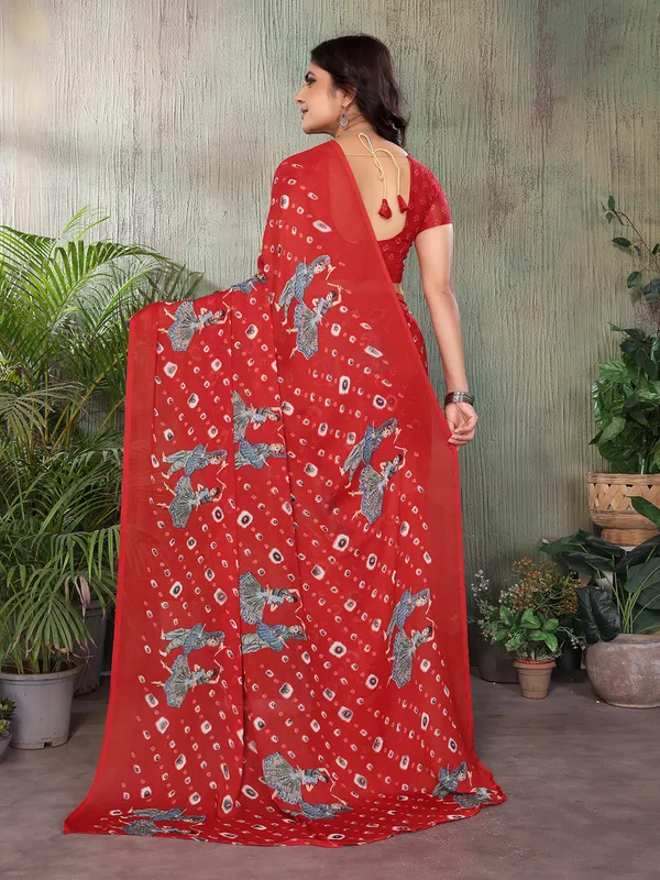 Elegant_Moss_Georgette_Saree_With_Unstitched_Blouse_Piece