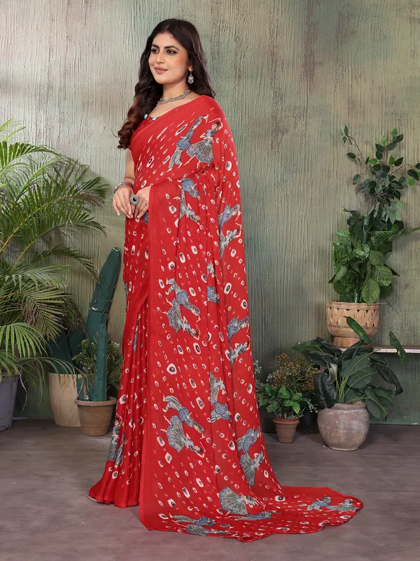Elegant_Moss_Georgette_Saree_With_Unstitched_Blouse_Piece