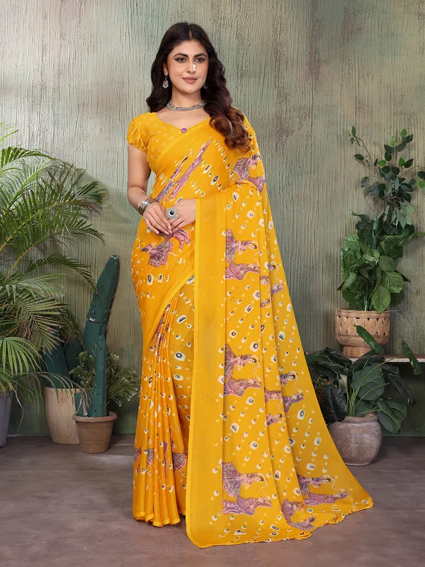 Elegant_Moss_Georgette_Saree_With_Unstitched_Blouse_Piece