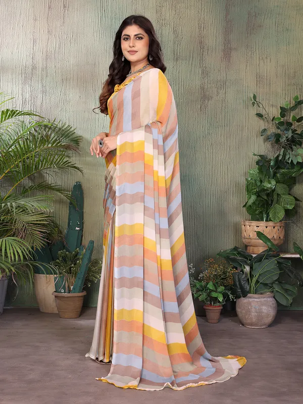Elegant_Moss_Georgette_Saree_With_Unstitched_Blouse_Piece