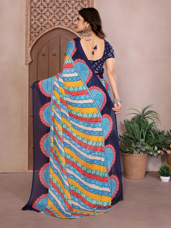Elegant_Moss_Georgette_Saree_With_Unstitched_Blouse_Piece