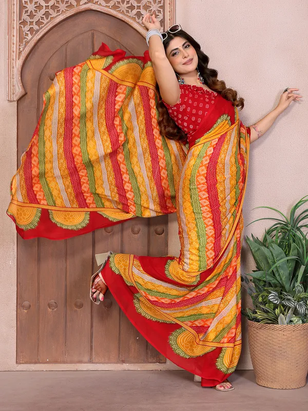 Elegant_Moss_Georgette_Saree_With_Unstitched_Blouse_Piece