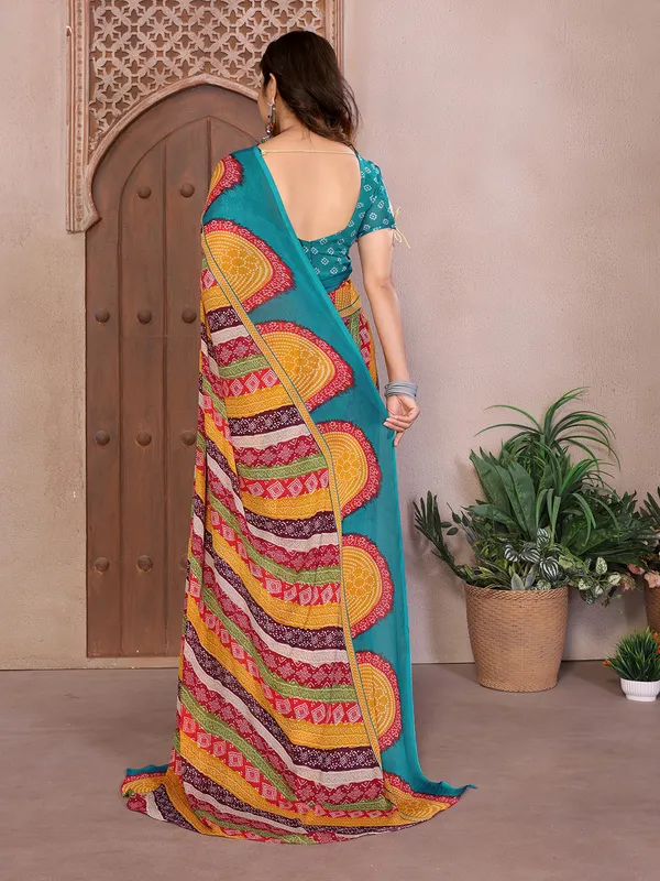 Elegant_Moss_Georgette_Saree_With_Unstitched_Blouse_Piece