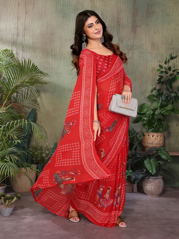Elegant_Moss_Georgette_Saree_With_Unstitched_Blouse_Piece