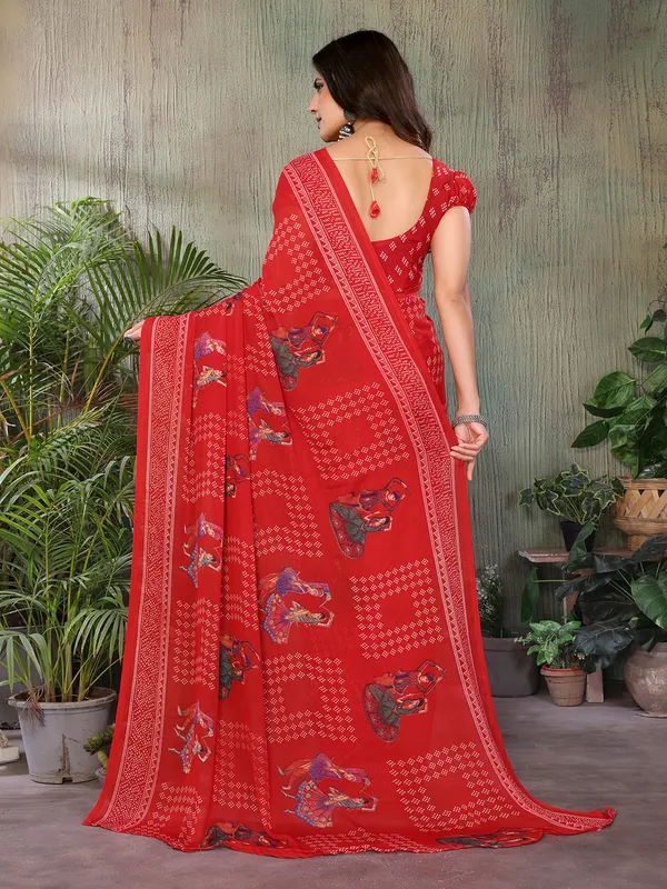 Elegant_Moss_Georgette_Saree_With_Unstitched_Blouse_Piece