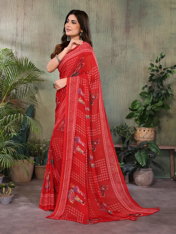Elegant_Moss_Georgette_Saree_With_Unstitched_Blouse_Piece