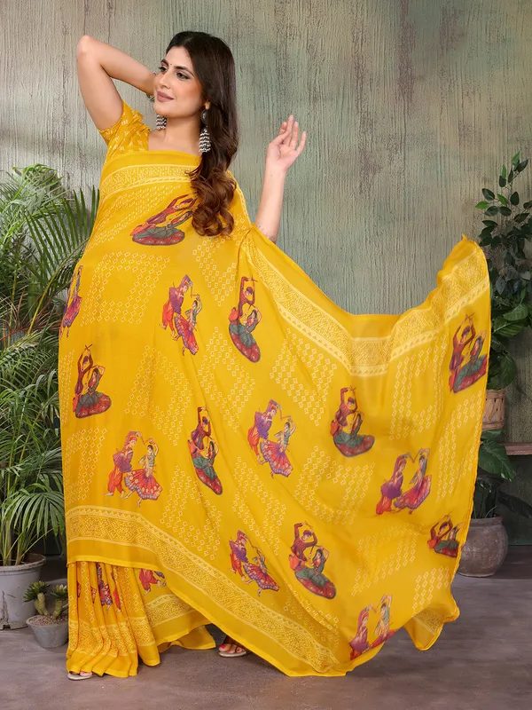 Elegant_Moss_Georgette_Saree_With_Unstitched_Blouse_Piece