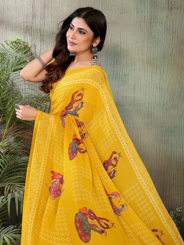 Elegant_Moss_Georgette_Saree_With_Unstitched_Blouse_Piece