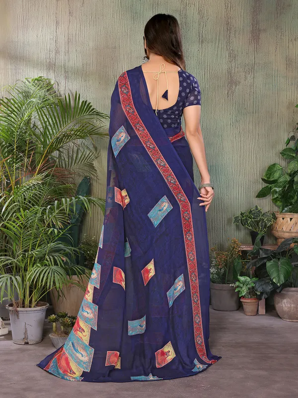 Elegant_Moss_Georgette_Saree_With_Unstitched_Blouse_Piece