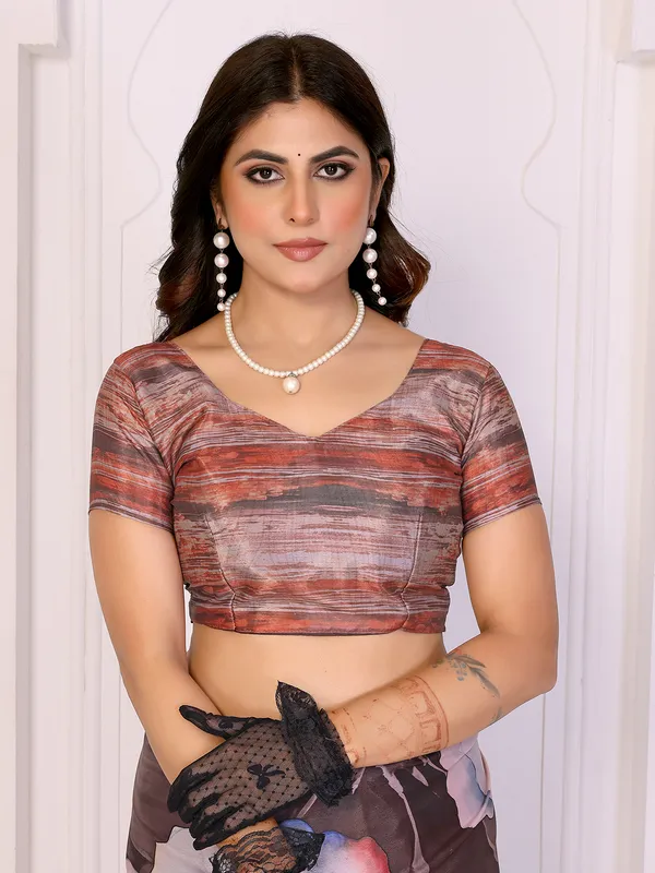 Silk_Blend_Printed_Saree_With_Unstitched_Blouse_Piece