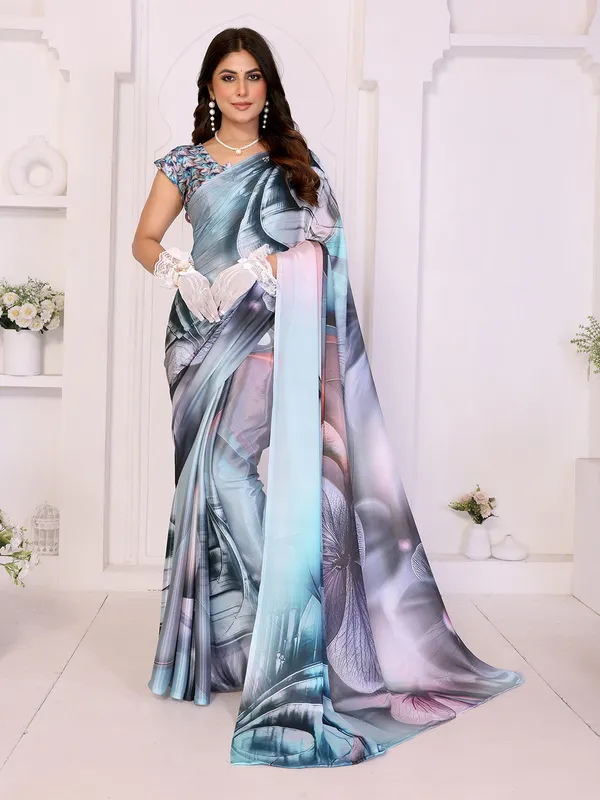 Silk_Blend_Printed_Saree_With_Unstitched_Blouse_Piece