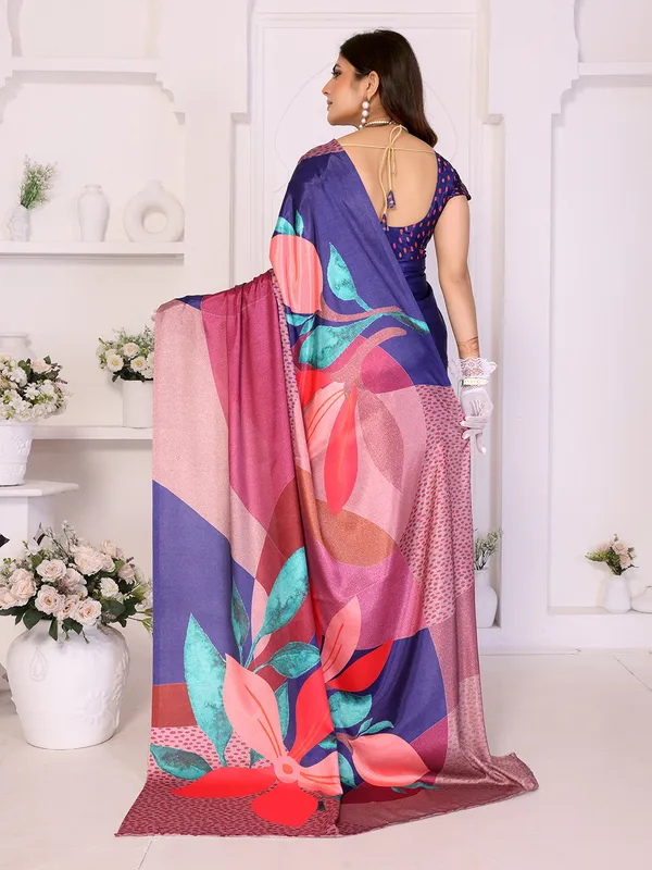 Silk_Blend_Printed_Saree_With_Unstitched_Blouse_Piece