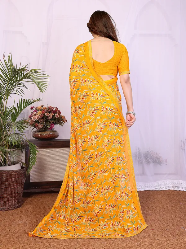 Printed_Lace_Border_Saree_With_UnStitched_Blouse_Piece_(YELLOW)