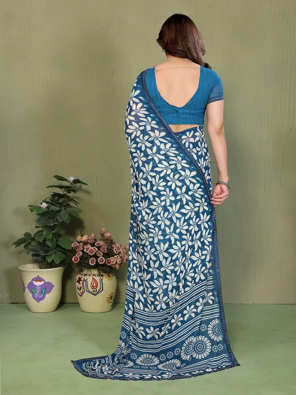 Printed_Lace_Border_Saree_With_UnStitched_Blouse_Piece_(BLUE)