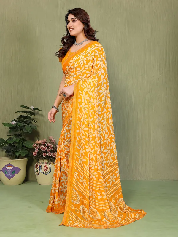 Printed_Lace_Border_Saree_With_UnStitched_Blouse_Piece_(YELLOW)