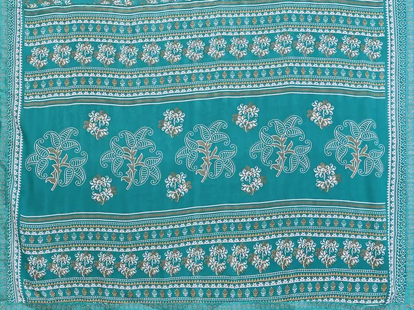 Printed_Lace_Border_Saree_With_UnStitched_Blouse_Piece_(Aqua)