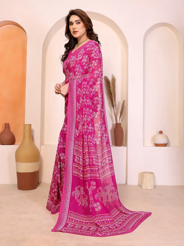Printed_Lace_Border_Saree_With_UnStitched_Blouse_Piece_(Pink)