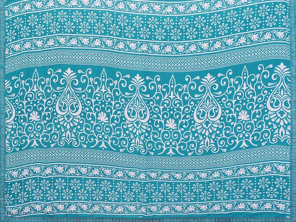 Printed_Lace_Border_Saree_With_UnStitched_Blouse_Piece_(Aqua)