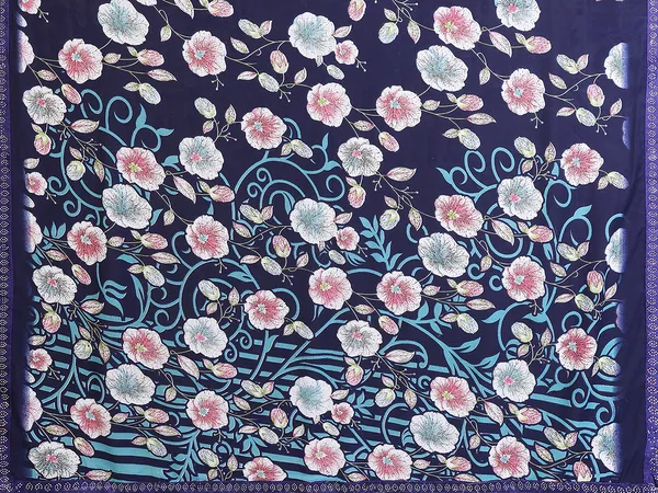 Printed_Lace_Border_Saree_With_UnStitched_Blouse_Piece_(Blue)