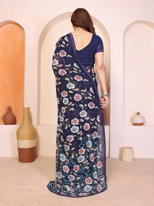 Printed_Lace_Border_Saree_With_UnStitched_Blouse_Piece_(Blue)