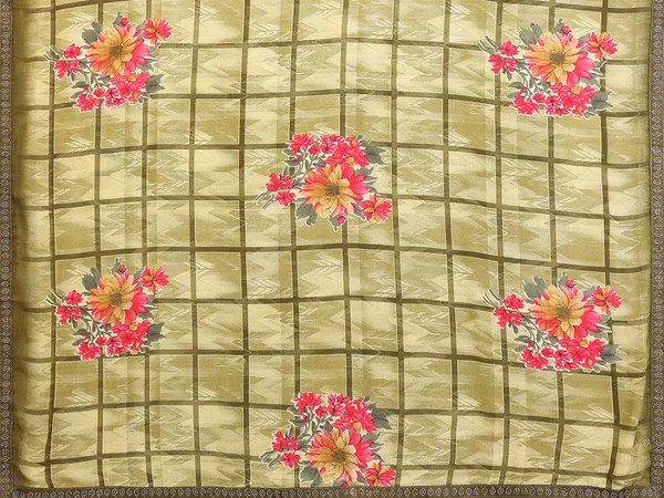 Printed_Lace_Border_Saree_With_UnStitched_Blouse_Piece_(Green)