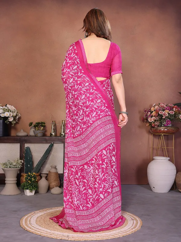 Printed_Lace_Border_Saree_With_UnStitched_Blouse_Piece_(Pink)