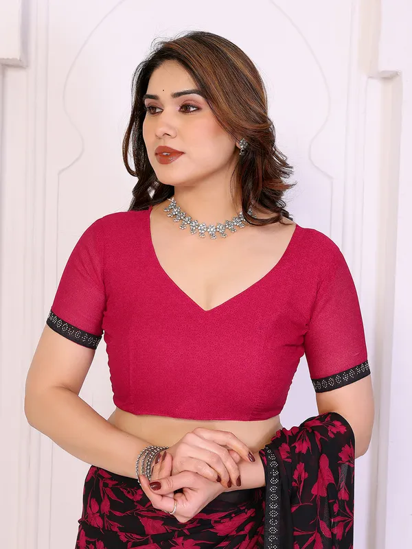 Floral_Print_Lace_Border_Saree_With_UnStitched_Blouse_Piece_(PINK)