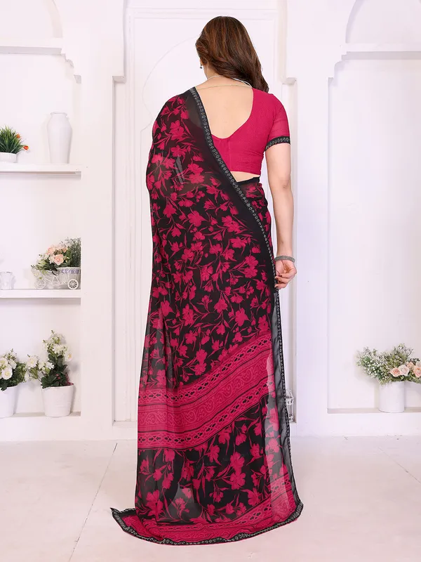 Floral_Print_Lace_Border_Saree_With_UnStitched_Blouse_Piece_(PINK)